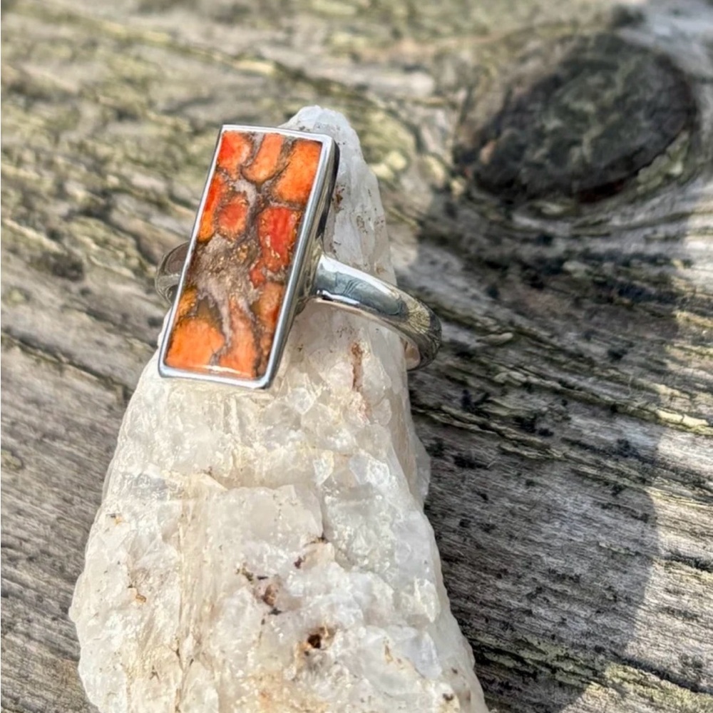 Red Copper Turquoise Ring - Picture 8 of 10